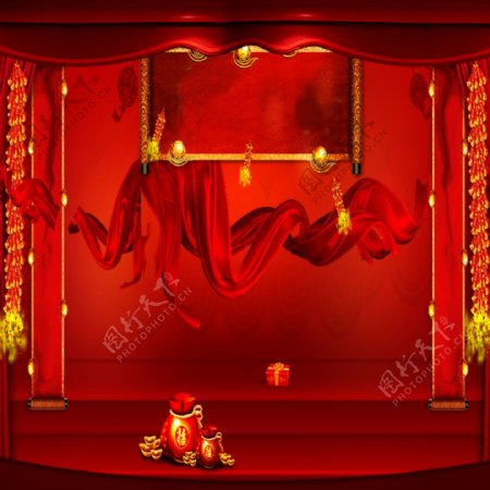 中式红色新年元旦主图设计