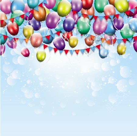 生日彩色气球背景