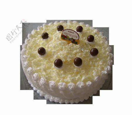 圆形白色生日蛋糕素材