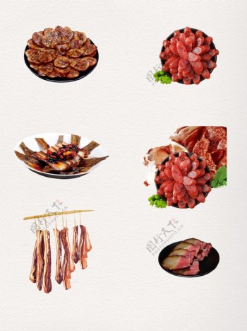中式桌上节日飘香美味腊味食品装饰图案