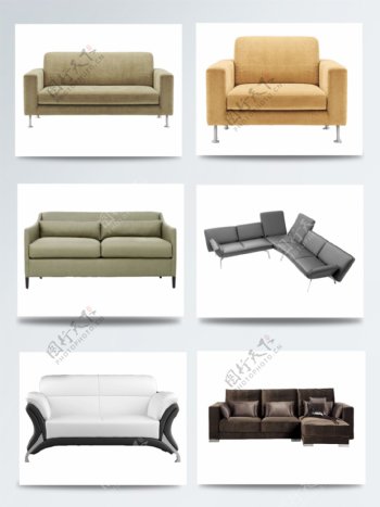 一组简约沙发组合元素图片