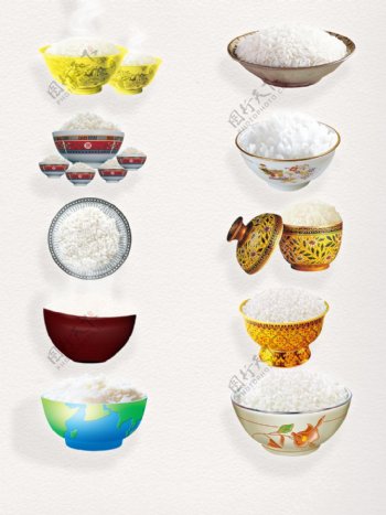 简约大气中国主食充饥米饭装饰图案