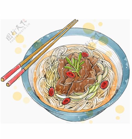 清新日式拉面料理美食装饰元素