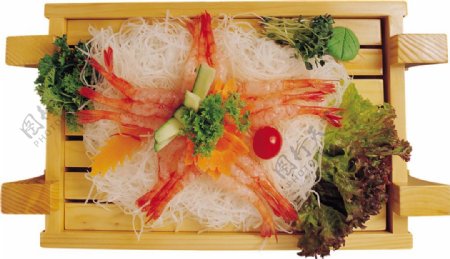 清新海鲜粉色日式料理美食产品实物