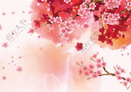 春季粉色梦幻装饰画