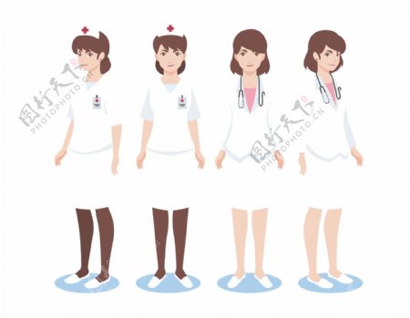 卡通医生护士元素
