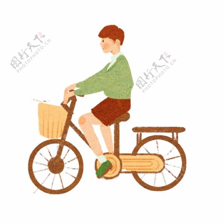 骑自行车的男孩可商用元素