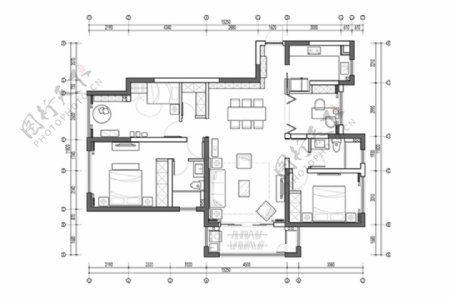四居室户型CAD方案