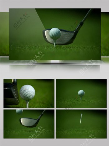 特写镜头高尔夫球慢帧特写延时摄影
