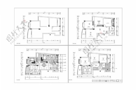 CAD两居室户型施工图