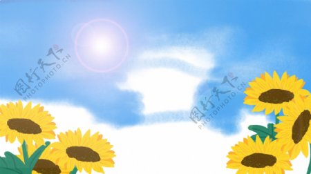 阳光美丽向日葵广告背景