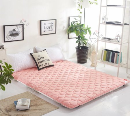 床垫纯色绗缝床品家纺