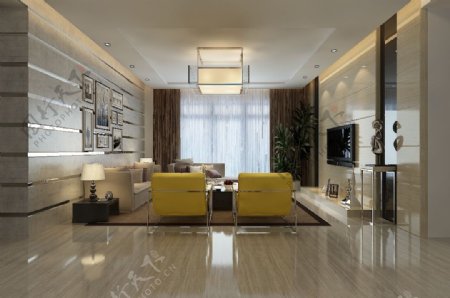 现代风格客厅空间效果图
