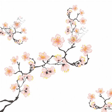 清新樱花日本旅游装饰元素