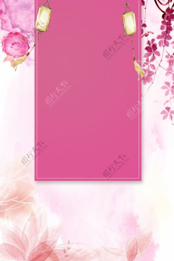 粉色新式春节喜迎新春广告背景图
