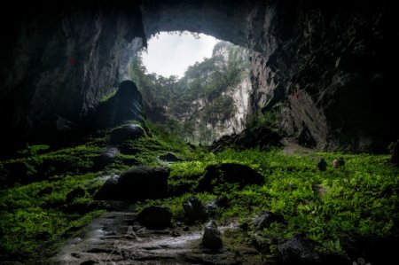 岩石山石大山溪流流水