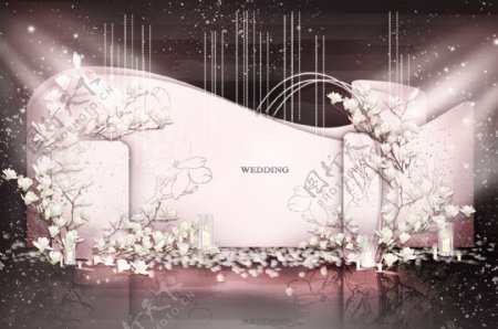 新中式婚礼合影区效果图