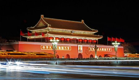 北京天安门城楼夜景
