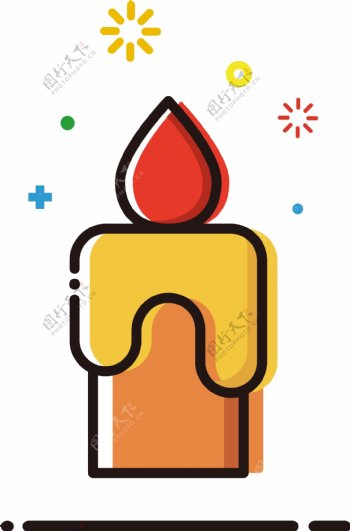 蜡烛mbe卡通矢量万圣节可商用元素