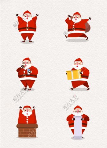 创意6款可爱圣诞老人素材设计