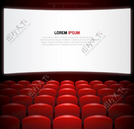 电影屏幕和座椅