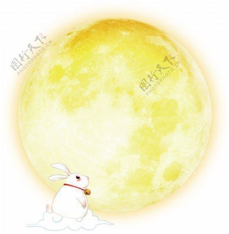中秋装饰月亮兔子元素