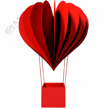 七夕情人节爱心气球C4D模型可商用元素
