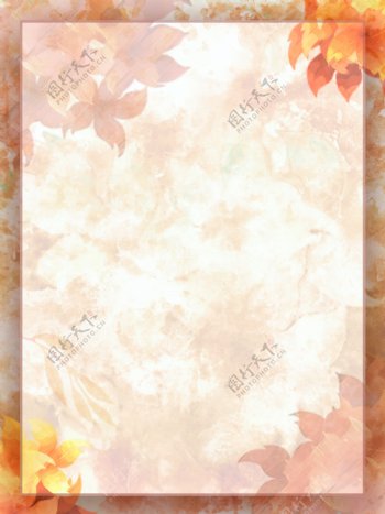 秋季金黄树叶底纹清新背景