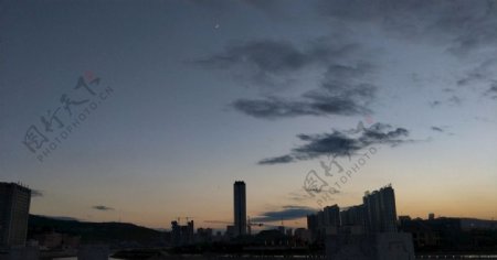 城市日落后的天空