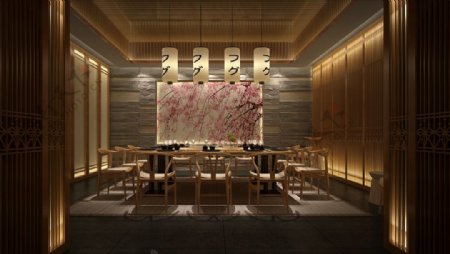 餐厅包厢3D渲染模型