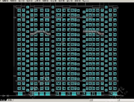 高层楼体北立面cad