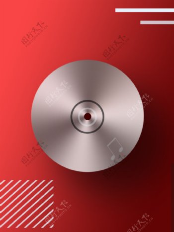 CD简约海报红色背景