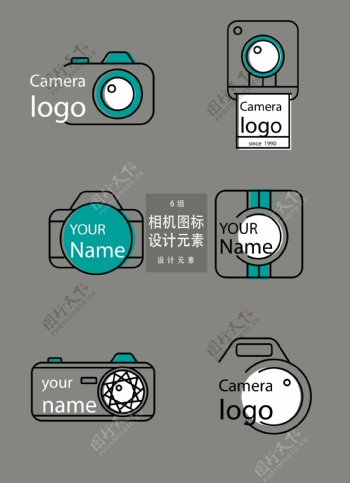 创意简约相机标志logo设计元素