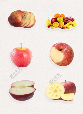 鲜甜水果苹果透明素材设计