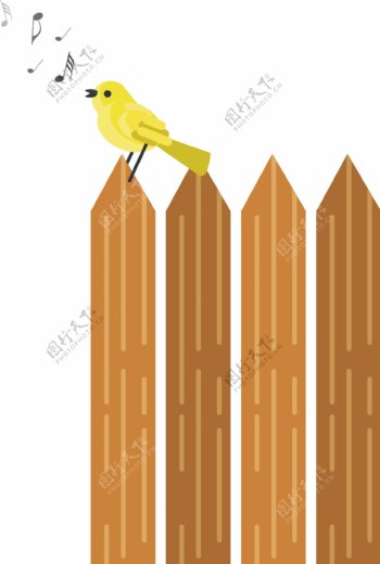 矢量木质篱笆元素