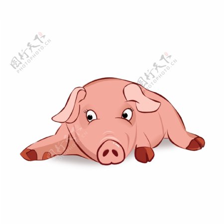 原创猪粉色卡通可爱动物元素原创商用2019生肖猪猪年