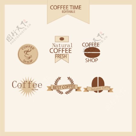 复古的英文咖啡标志素材