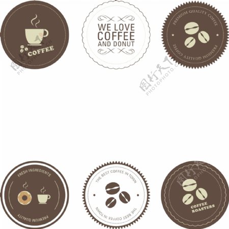 创意圆形咖啡标志素材