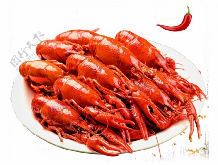 海鲜小龙虾美食元素