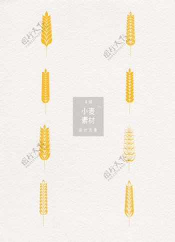 小麦矢量设计图案