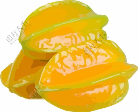 黄色杨桃水果矢量素材