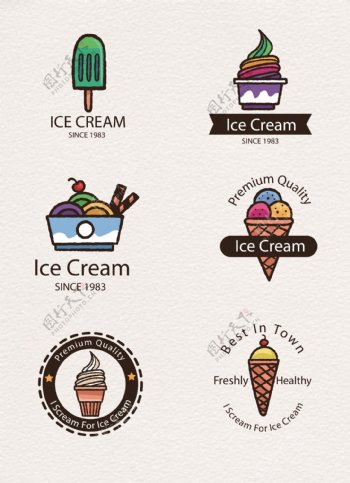 创意线条设计冰淇淋