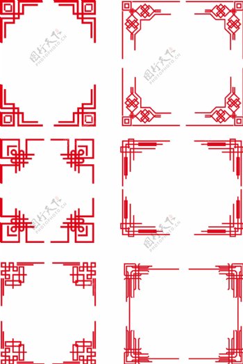 中国风创意花纹古典中式边框元素