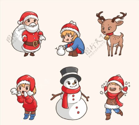 6款可爱圣诞角色设计