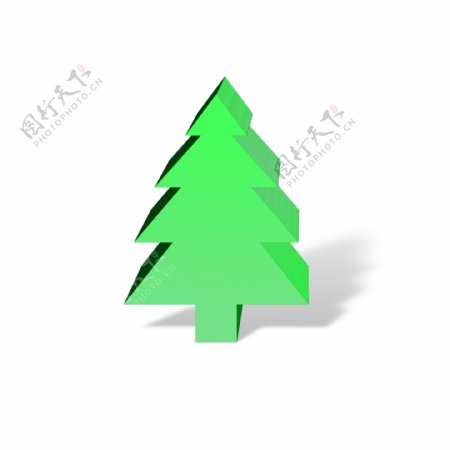 简约创意c4d风格原创装饰绿色松树圣诞树小元素