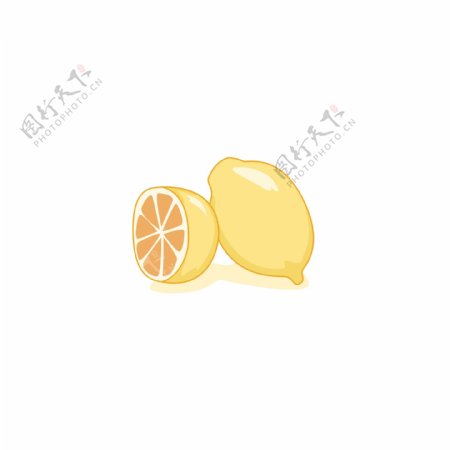 psd源文件水果插画柠檬
