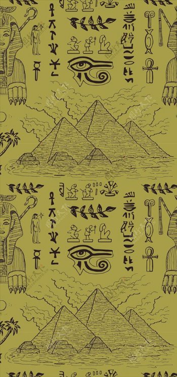 金字塔狮身人面像矢量图下载