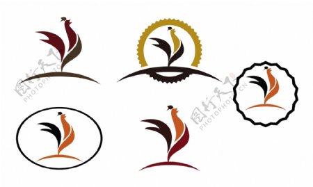 金鸡大公鸡logo标志设计