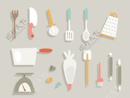 15款创意厨房用品矢量素材