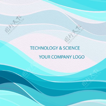 科技波浪背景logo